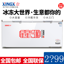 Star freezer commercial large-capacity horizontal tea refrigerated fresh-keeping refrigerator large freezer quick-frozen seafood freezer