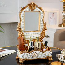 Luxury dresser mirror storage box Creative handmade crafts Home decoration cosmetics jewelry storage box