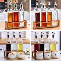 Glass oil bottle combination set household oil salt sesame oil sauce vinegar Pot Kitchen ceramic seasoning bottle jar seasoning box salt jar