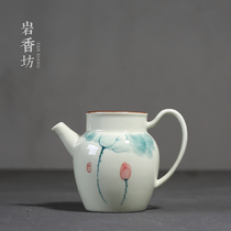 Yan Xiangfang hand-painted Lotus handle public Cup ceramic tea art uniform cup tea set Tea Tea Tea Tea Tea Tea Tea