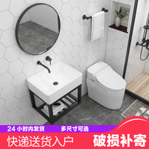 Nordic simple in-wall faucet bathroom cabinet washstand Bathroom cabinet combination bathroom washbasin cabinet Small apartment type