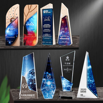 Color Printing Annual Conference Crystal Trophy Medal Customized Enterprise Outstanding Employee Creative Awards Championship Competition