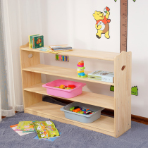 Kindergarten solid wood teaching aids Montt Cabinet area corner cabinet childrens toys classification storage cabinet lockers raw wood color