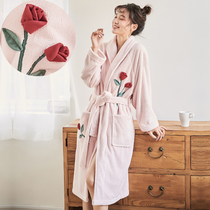 Pajamas-style bathrobe women winter thick high-end household cotton absorbent quick-drying bath towel women can wear can wrap 2021 New