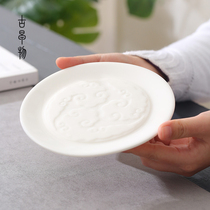 Ancient Morning DeHua white porcelain pot teapot tray simple household dry foam table kung fu tea set tea ceremony accessories pot pad