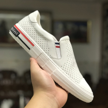 2021 Fall new European station NY genuine leather Little white shoes Mens Korean version Chaobou shoes Shoes Lazy shoes One foot pedal