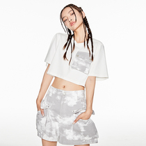 VIA PITTI suit women's summer 2021 new casual tie-dye large pocket tooling short sleeve shorts set of three