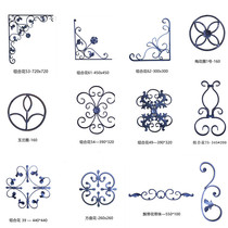 Wrought iron accessories iron gate guardrail stair railing solid forged iron flower door flower decoration floral custom bent flower