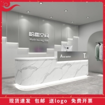 Simple modern beauty and hairdressing terrace Red tide shop cash-making shop Bar Table Shop