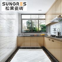 Pine cones Nordic Greek straight grain white marble tile toilet wall tile kitchen balcony wall tile 300600