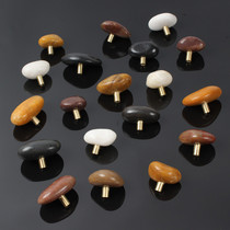 Personality Art Cabinet Doors Drawers Children Marble Stones Handle Fields Garden Style Natural Original Stone Handle small