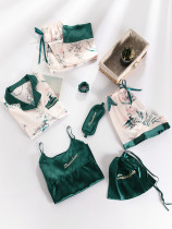 Pajamas womens ice silk sling summer thin sexy high-end loose large size can be worn outside the seven-piece suit