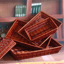 Desktop storage basket rattan steamed bread basket household dried fruit basket supermarket fruit plate rattan vegetable basket kitchen basket