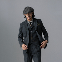 SOARIN retro Inn wind fur suits jacket mens autumn winter business is fitting for a casual workout English style suit