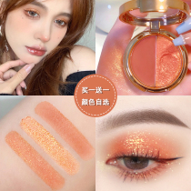Two-color high-gloss eyeshadow 2022 new waterproof matte pearlescent glitter sequins pumpkin earth color small plate portable
