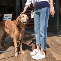 Pregnant women pants Spring and Autumn wear fashionable straight jeans wide legs autumn winter pants autumn small belly
