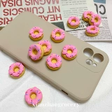 Матовый розовый кремовый пончик, чехол для телефона, декор, DIY