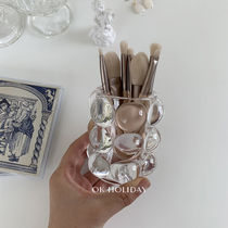 ins wave point pen holder glass pen holder design sense containing barrel makeup brush containing barrel bead point pen holder retro