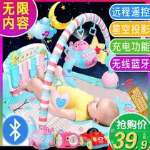 Fitness with music bed baby pedal piano pink foot lying down sleeping baby toy baby early education machine