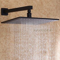 YJB home black matt frosted shower shower sprinkle with single head full copper nozzle rain shower top spray shower head ultra-thin