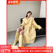 92 9 wool Jing classic H type long style coat jacket woman