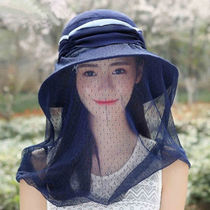 Hat female sunscreen hat Cover face Anti-ultraviolet fisherman hat Foldable veil sun hat Beach sun hat Summer