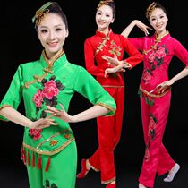 New seedling song dance suit in old age square dance suit fan dance handkerchief clothing female flower inspired to perform