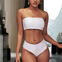 Colorful bronzing tube top bikini swimsuit suit bikini swimsuit female