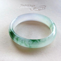 Natural Burmese Jade Bracelet Positive Ring Ice Species A Floating Flower Jade Bracelet Round Bar Apple Green Jade Bracelet Womens