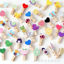 Cartoon small wooden clip cute little clip wedding decoration note Photo Wall DIY flower packaging material gift