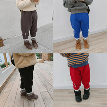 Boys autumn and winter clothes New pants baby Joker fleece padded pants children foot casual pants mens trousers tide