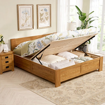 6 fold solid wood high box bed 1 2 meters White Oak Nordic box storage bed small apartment modern simple storage bed