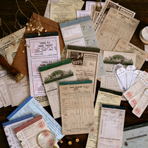 Retro notes series Handbooks then sign this ticket Postmark No Stickable tear-off Ledger Decorative Collage material paper