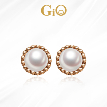GiO jewelry Japan Akoya pearl earrings female sea water earrings 18K gold earrings earrings high temperament