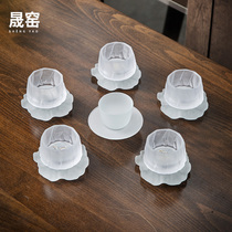 Shengyao Ice Mist Inlaid Silver Glass Tea Cup Master Cups of Tea Tea Cup Single Cup Kung Fu Tea Tea Tea Tea Tea tea Small cups