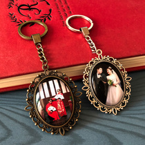 diy keychain custom couple double-sided wedding photo custom pendant key chain Handmade creative gift