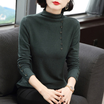 Semi-high neckline dresses undershirt womens spring and autumn season fashion foreign gas 2022 new moms to fix a blouse in a small shirt