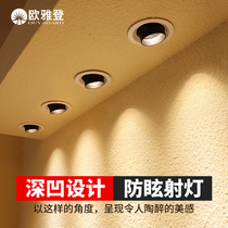 Anti-glare LED spot light Embedded ceiling light cob downlight Nordic living room ceiling clothing store concentrated Bulls eye light hole