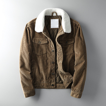Foreign trade tail single male cut standard cattle corduroy tooling jacket winter thickened Europe and the United States export original single retro jacket
