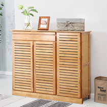 Nanzhu Shoe Cabinet Home Economy Type Shoe Rack Doorway Xuanguan Shoe Cabinet Multilayer Containing Pair Open Door Shutter Breathable Shoe Cabinet