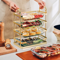 Drawer-style dish transparent with dish with dish foldable food grade can be overlapped with hot pot-mounted artery household