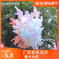 New wedding ceiling floral Mimosa simulation Flower Hotel outdoor wedding background wall flower arrangement soft plastic flower