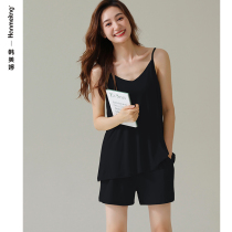 Suspender pajamas womens summer modal sexy pure desire wind summer shorts home wear ice silk premium sense set