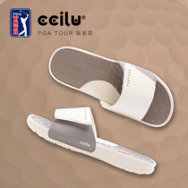 (PGA TOUR golf joint name) Cilu Chi green one-word drag mens sports slippers waterproof
