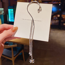 2020 new Korean design sense zircon super flash ears covered with diamonds long tassel star pendant earrings