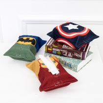 Cute cartoon pink leopard tissue box living room coffee table placed cotton and linen waterproof paper box storage hand box