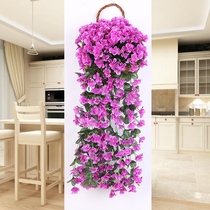 Simulation of Violet fake rattan decorative wall wall hanging flower orchid indoor living room wall Wisteria plastic hanging flower