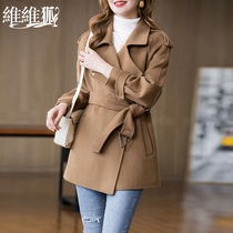 Vvix high-end wool double-sided woolen coat womens cashmere woolen jacket 2021 New Belt little man