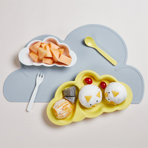 Cloud bowl bamboo fiber childrens creative baby dinner plate eating bowl cute split supplementary Bowl dessert salad plate