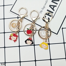 Net red key pendant creative small crowddesign shake-up Backpack Suitcase Simple Cartoon Car Key Button